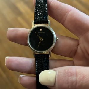 Dainty black vintage watch